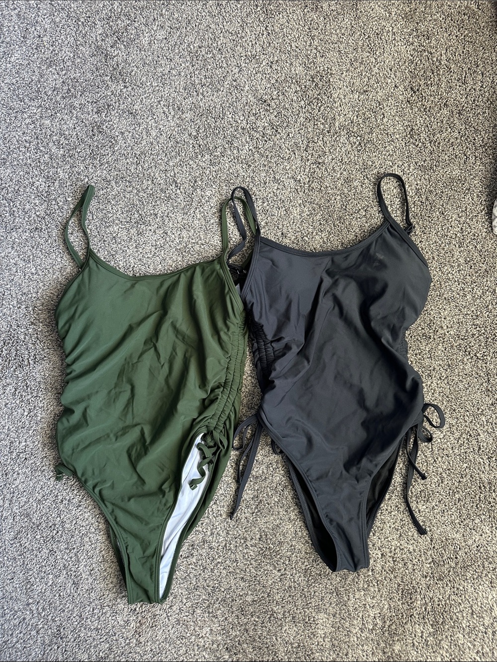 Women’s Scoop Neck One-Piece Swimsuit - Olive Green or Charcoal
